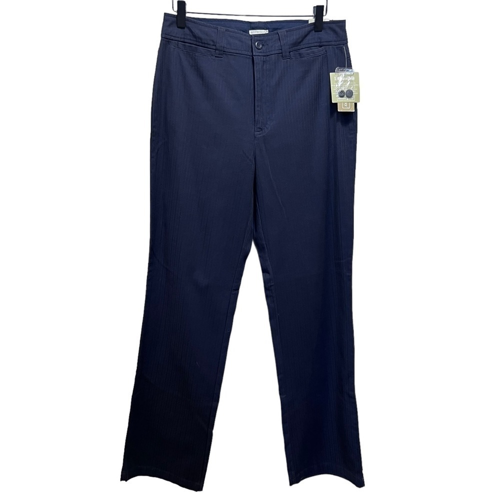 Cotton Ginny Navy Blue Pinstripe Cotton Trouser Pants Size 9